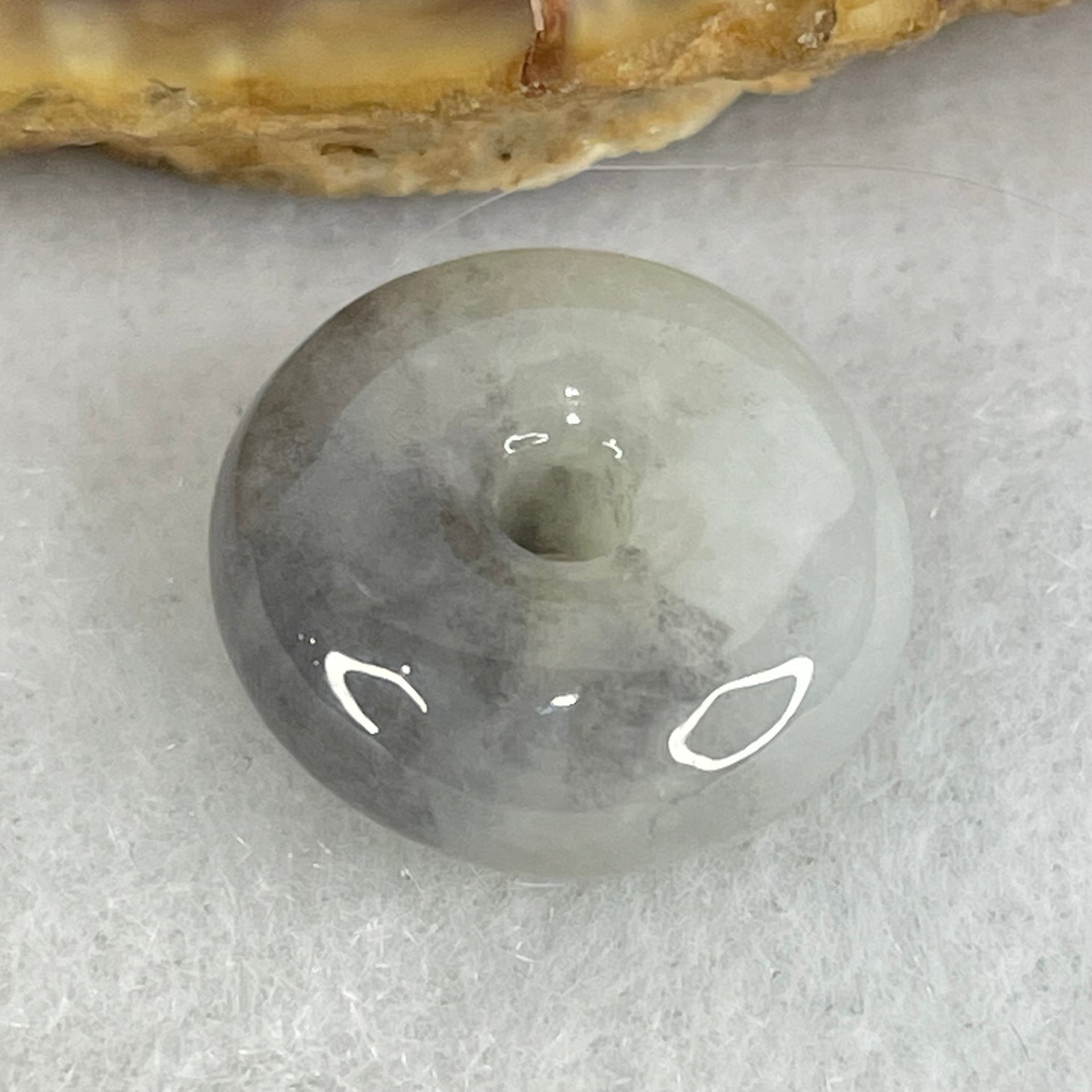 Type A Light Lavender and Wuji Grey Jadeite Ping An Kou Charm/Pendant 2.71g 14.8 by 6.1mm - Huangs Jadeite and Jewelry Pte Ltd
