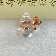 Natural Clear Quartz in Rose Gold Colour Hulu Pendant 4.96g 22.4 by 12.7mm - Huangs Jadeite and Jewelry Pte Ltd