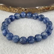 Natural Blue Kyanite Beads Bracelet 31.94g 15.5cm 9.8mm 20 Beads - Huangs Jadeite and Jewelry Pte Ltd