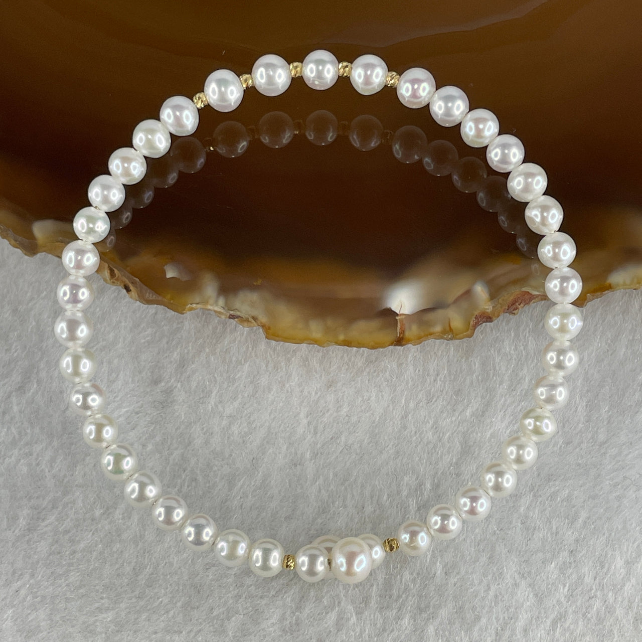 稀有认证高级天然金发晶石英手链手牌天然高级金顺发水晶手牌手链 50.63 克 18 厘米 15.7 x 9.9 x 6.2 毫米 25 件