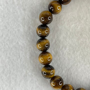 Natural Yellow Tiger's Eye Quartz Beads Bracelet 18.44g 16cm 8.4mm 23 Beads - Huangs Jadeite and Jewelry Pte Ltd