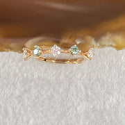 Cubic Zirconia In S925 Sliver Rose Gold Color Ring (Adjustable Size) 1.43g 2.6 by 2.0mm - Huangs Jadeite and Jewelry Pte Ltd