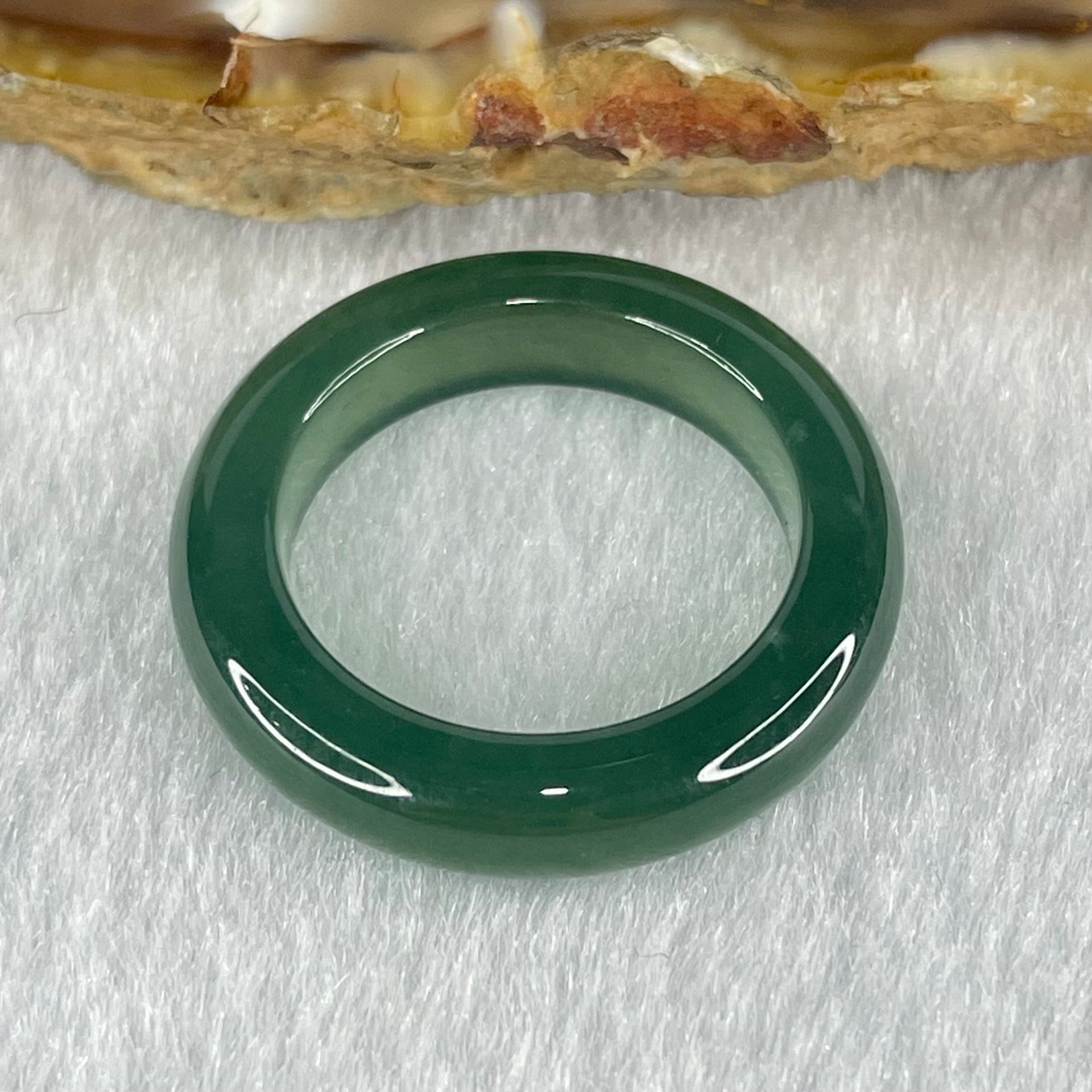 Type A Icy Blueish Green Jadeite Ring 3.86g 5.1 by 4.4mm US7.4 HK16.2 - Huangs Jadeite and Jewelry Pte Ltd