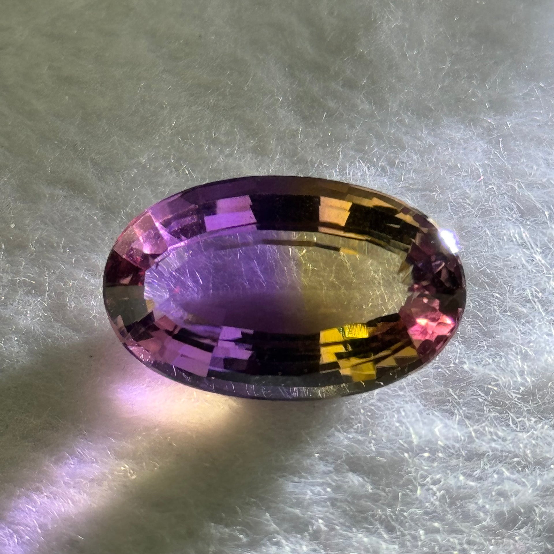 Natural Faceted Ametrine Oval Cut 21.53ct 22.7 by 14.0 by 10.3mm - Huangs Jadeite and Jewelry Pte Ltd