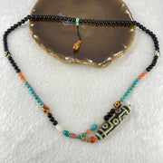 Muti Treasure with Powerful Tibetan Old Oily Agate Mix Dzi Beads Necklace (3 Eye and 9 Eye) 49.72g 60cm 56.2 by 12.8 Bead 12.3 by 8.3mm 2 Beads 8.3mm 2 Beads - Huangs Jadeite and Jewelry Pte Ltd