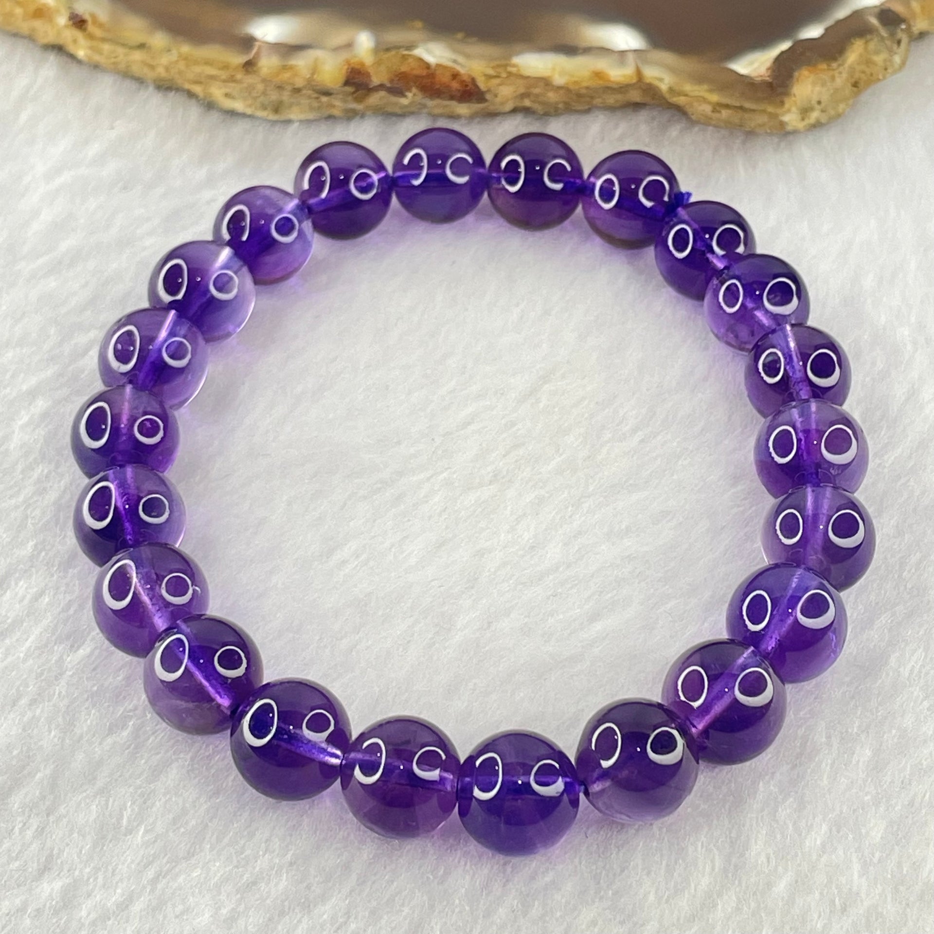 Very Good Grade Natural Amethyst Bracelet 23.10g 16.5cm 9.3mm 22 Beads - Huangs Jadeite and Jewelry Pte Ltd