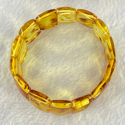 Natural Yellow Flower Amber Shou Pai Bracelet 天然花珀手牌手链 15.96g 16cm 19.8 by 14.4 by 5.1mm 14pcs - Huangs Jadeite and Jewelry Pte Ltd