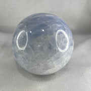 Natural Blue Calcite Crystal Sphere Ball 天然蓝色方解石球 with Wooden Stand 1,535.9g 99.0 by 130.0mm - Huangs Jadeite and Jewelry Pte Ltd