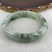 Certified Natural Type A Jelly Light Green with Spicy Green Piao Hua Jadeite Bangle 57.20g Internal Diameter 58.4mm 14.1 by 7.7mm (Perfect) - Huangs Jadeite and Jewelry Pte Ltd