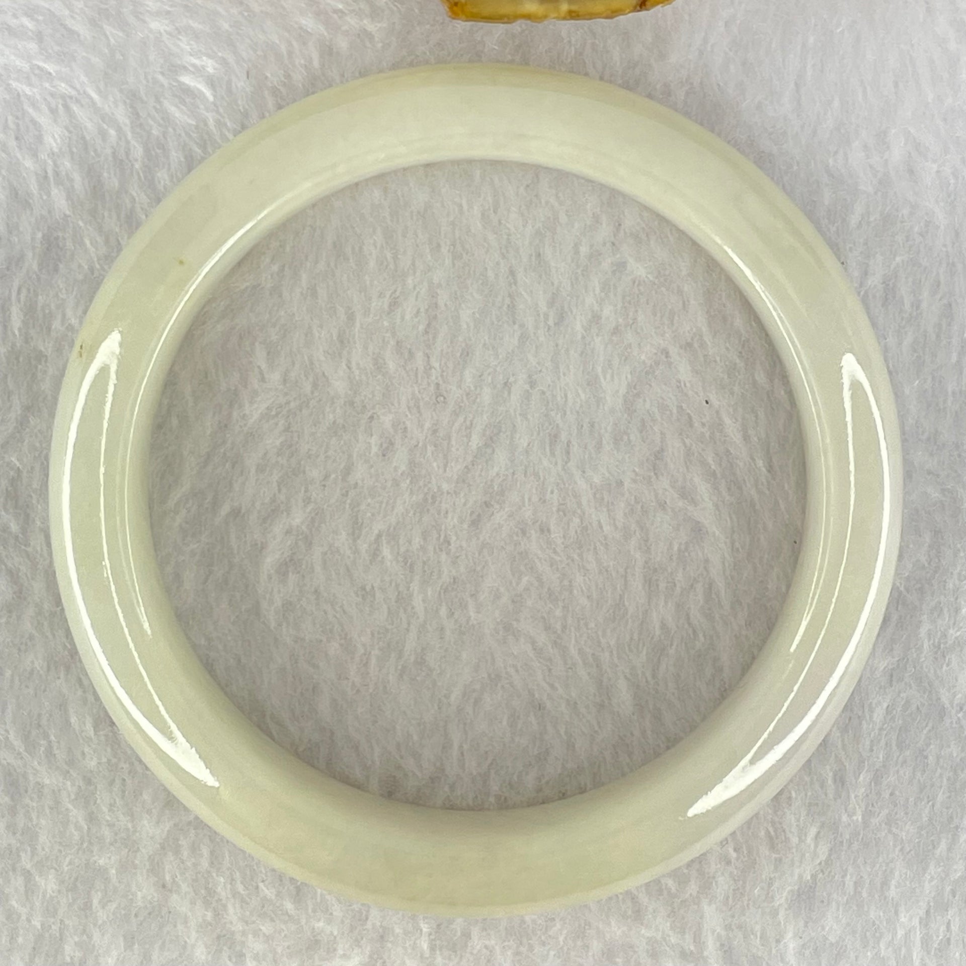 Type A Faint Yellowish Green Lavender Jadeite Bangle Internal Diameter 56.9mm 55.50g 12.4 by 8.6mm (Internal Lines) - Huangs Jadeite and Jewelry Pte Ltd
