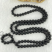 Natural Matt Black Gold King Amber Beads Necklace 天然黑金翁王琥珀项链 20.72g 72cm 6.9mm 108 Beads - Huangs Jadeite and Jewelry Pte Ltd