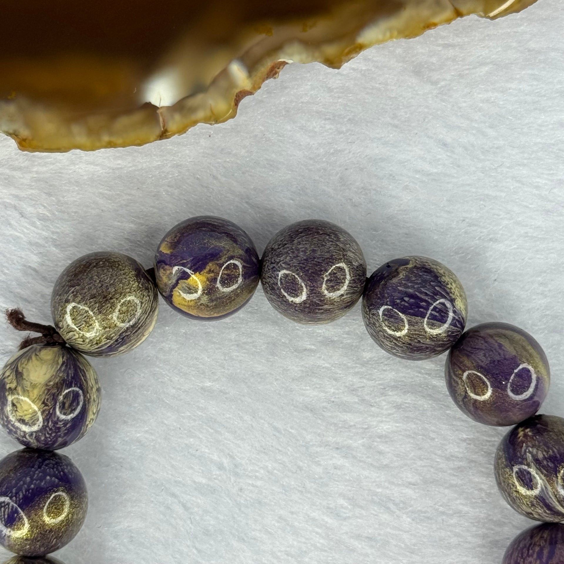 Painted Wood Bracelet 19.29g 12.3 mm 16 Beads - Huangs Jadeite and Jewelry Pte Ltd