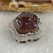 Natural Red Phantom Pendant Star Shape in S925 Sliver with Cubic Zirconia 4.94g 13.7 by 14.0 by 5.0mm - Huangs Jadeite and Jewelry Pte Ltd