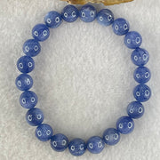 Natural Blue Kyanite Beads Bracelet 25.40g 15.5cm 8.9mm 22 Beads - Huangs Jadeite and Jewelry Pte Ltd