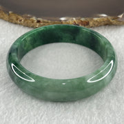 Certified Type A Natural Green with Emerald Green and White Spot Jadeite Bangle 58.20g Inner Diameter 57.9mm 14.8 by 7.7mm (Very Slight Internal Line) - Huangs Jadeite and Jewelry Pte Ltd