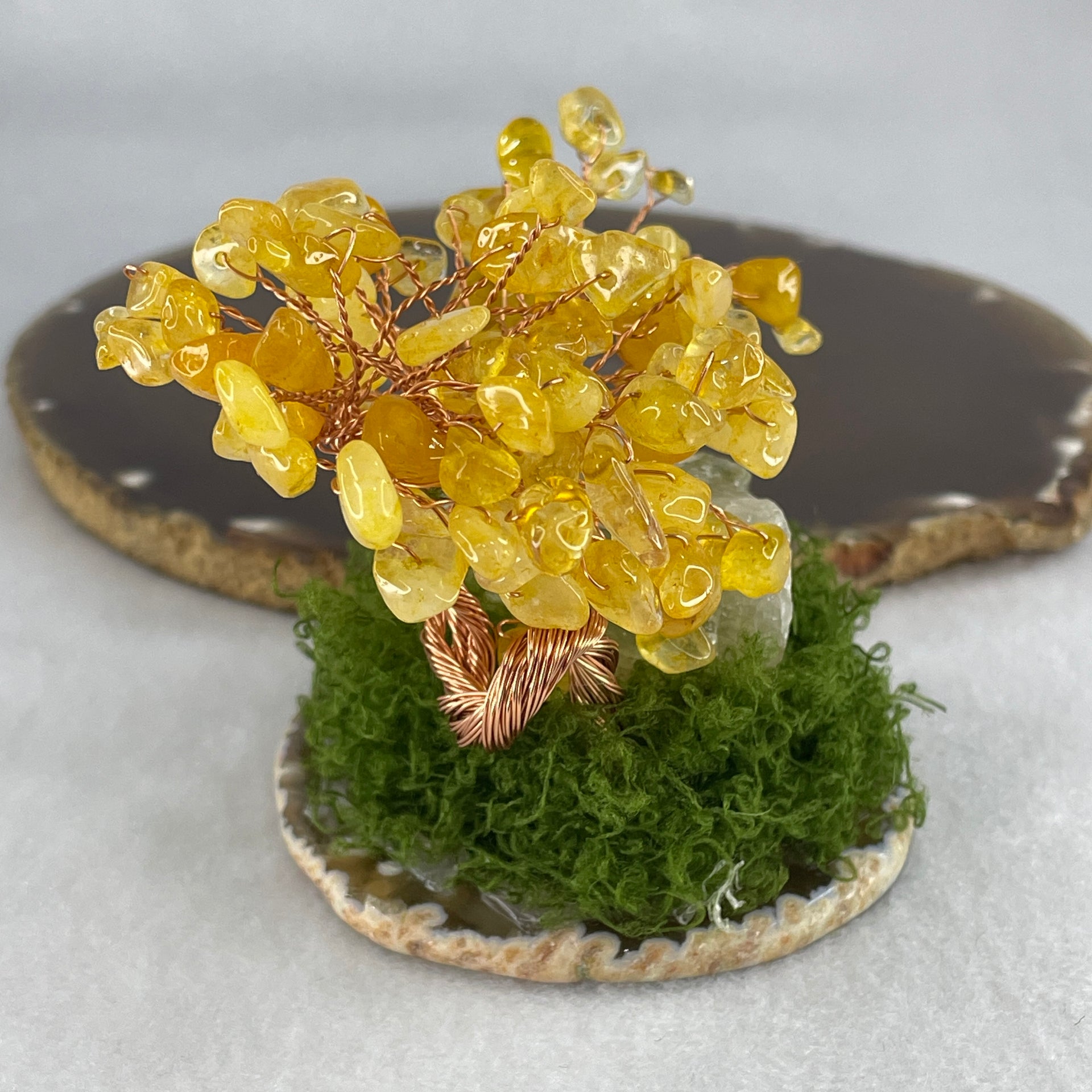 Natural Citrine Money Tree with Rough Citrine Display 139.62g 90.2 by 66.8 by 74.4mm - Huangs Jadeite and Jewelry Pte Ltd