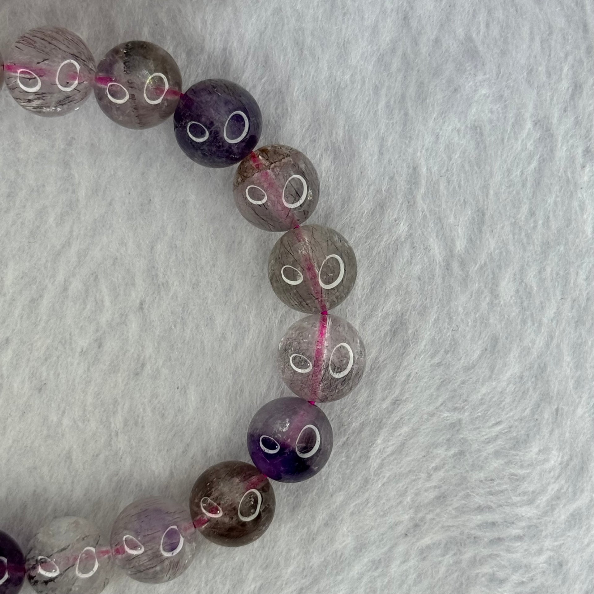 Natural Super 7 Beads Bracelet 29.63g 17.5cm 10.3mm 20 Beads - Huangs Jadeite and Jewelry Pte Ltd