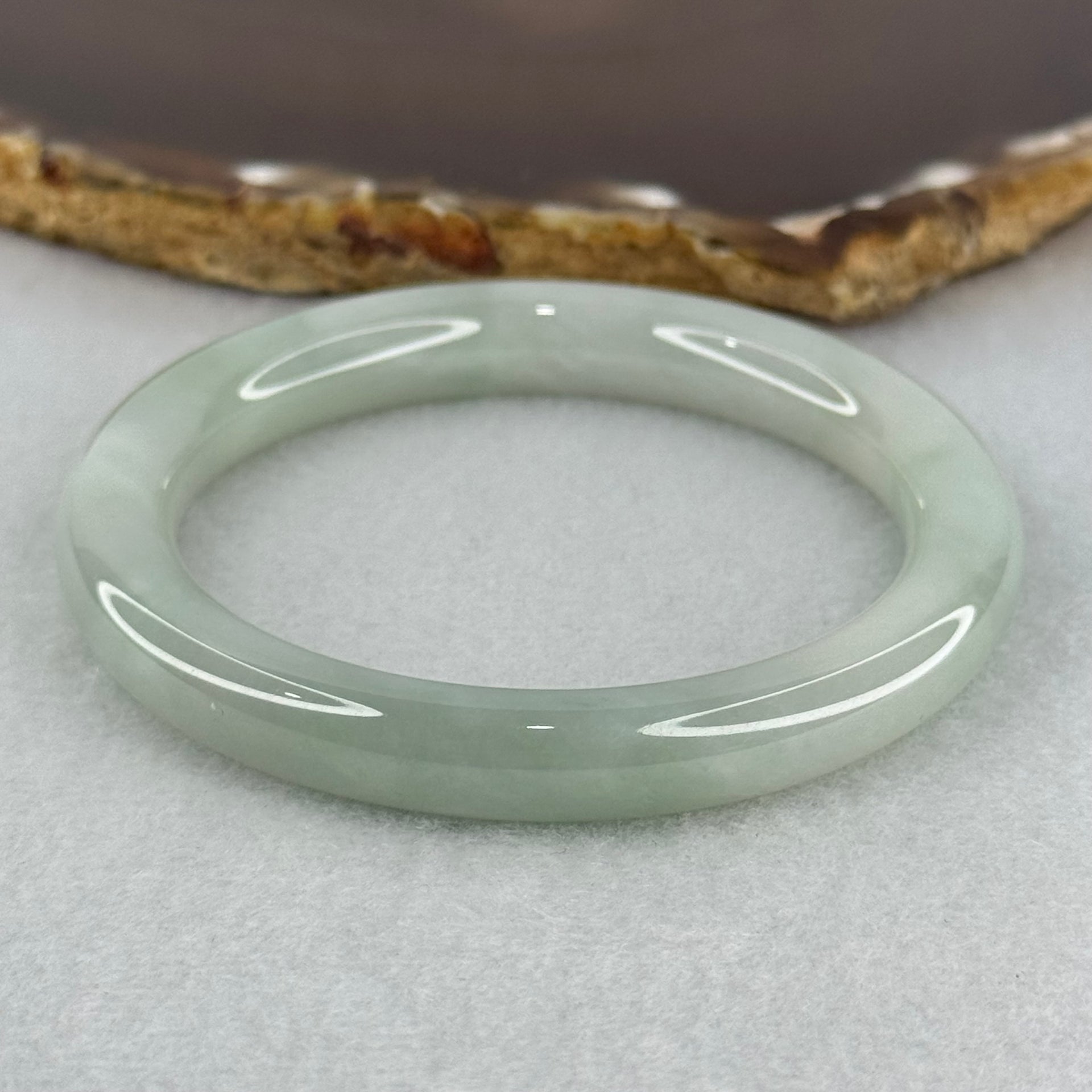 Type A Jelly Sky Blue Jadeite Bangle Internal Diameter 52.5mm 61.30g 9.0 by 8.4mm (Very Slight Internal Lines) - Huangs Jadeite and Jewelry Pte Ltd