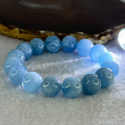 Natural Aquamarine Beads Bracelet 57.78g 17.5cm 13.9mm 16 Beads - Huangs Jadeite and Jewelry Pte Ltd