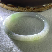 Type A Natural Light Green with Lavender Jadeite Oval Bangle 35.99g Inner Diameter 53.9mm 8.2 by 7.7mm (Very Very Slight Internal Line) - Huangs Jadeite and Jewelry Pte Ltd