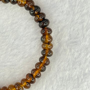 Natural Dark Brownish Yellow Medicine Amber Beads Bracelet 天然抚顺药珀手链 4.44g 15.5cm 7.2mm 42 Beads - Huangs Jadeite and Jewelry Pte Ltd