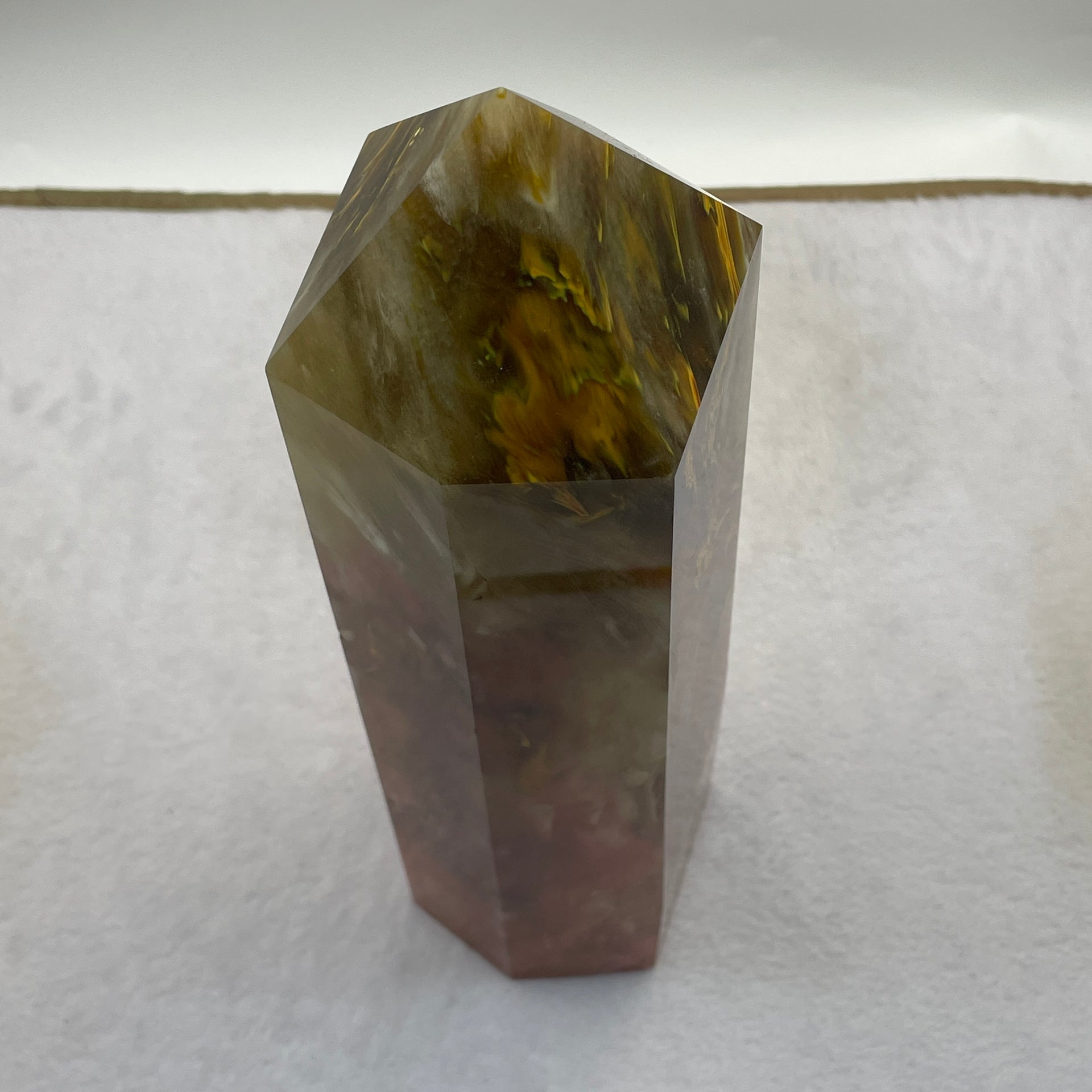 Red Yellow Cherry Quartz Tower Display 2,777.5g 83.2 by 70.9 by 290.0mm - Huangs Jadeite and Jewelry Pte Ltd