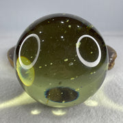 Natural Yellow Liuli Ball Display with Wooden Stand 892.01g 87.6 by 108.0mm - Huangs Jadeite and Jewelry Pte Ltd
