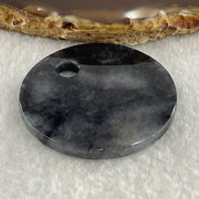 Type A Semi Icy Wuji Black Grey Wu Shi Pai Pendant Charm 15.92g 41.6 by 3.6mm - Huangs Jadeite and Jewelry Pte Ltd