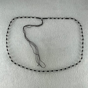 Clear Liuli with Black Onyx Beads Necklace 19.97g 56cm 6.4mm 55Beads - Huangs Jadeite and Jewelry Pte Ltd