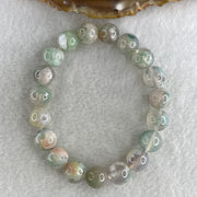 Natural Green with Pinkish Flower Agate Beads Bracelet 30.04g 16.5cm 10.8mm 19 Beads - Huangs Jadeite and Jewelry Pte Ltd