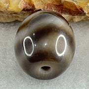 Natural Powerful Tibetan Old Oily Agate Water Wave Daluo Amulet (Tian Zhu) Dzi Bead 3.00g 13.6 by 12.6mm - Huangs Jadeite and Jewelry Pte Ltd