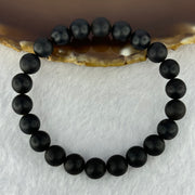 Natural Dark Matt Black Amber Beads Bracelet 天然大黑天翁琥珀手链 7.00g 15cm 8.4mm 22 Beads - Huangs Jadeite and Jewelry Pte Ltd