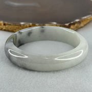 Type A Faint Green and Wuji Grey with Yellowish Green Patch Jadeite Bangle Internal Diameter 56.5mm 61.24g 14.3 by 8.0mm (Very Slight Internal Lines) - Huangs Jadeite and Jewelry Pte Ltd