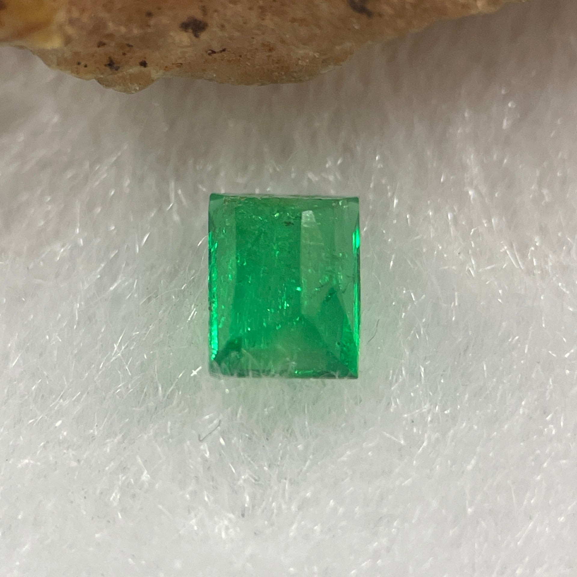 Natural Colombia Vivid Green Emerald (Beryl) Cut-Cornered Rectangular Step cut 0.37ct 4.7 by 3.4 by 2.6mm - Huangs Jadeite and Jewelry Pte Ltd