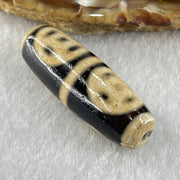 Natural Powerful Tibetan Old Oily Agate Four Coins Dzi Bead Heavenly Master (Tian Zhu) 9.29g 36.9 by 12.7mm - Huangs Jadeite and Jewelry Pte Ltd