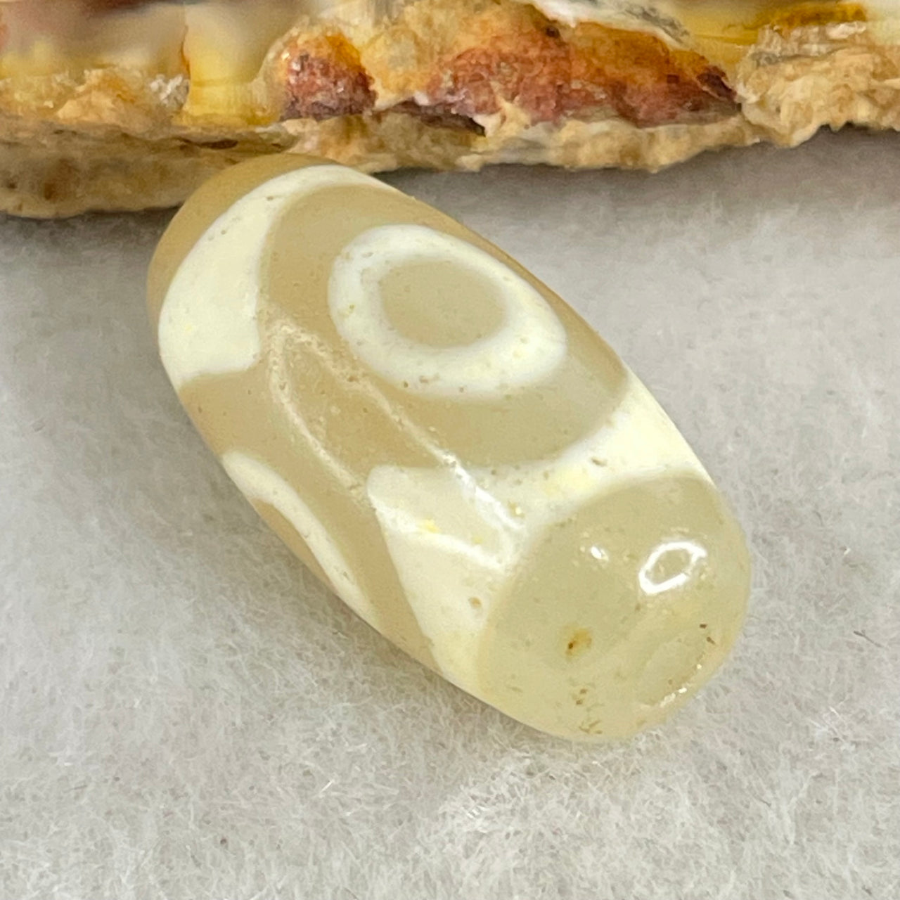 Natural Powerful Tibetan Old Oily Agate 3 Eyes Dzi Bead Heavenly Master (Tian Zhu) 三眼天诛 2.95g 20.1 by 10.2mm - Huangs Jadeite and Jewelry Pte Ltd