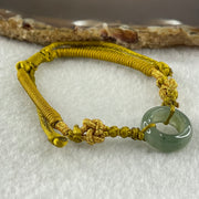 Type A Blueish Green Jadeite Ping An Kou String Bracelet 2.96g 15.1 by 6.3mm - Huangs Jadeite and Jewelry Pte Ltd