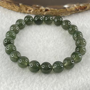 Good Grade Natural Cats Eye Green Rutilated Quartz Beads Bracelet 22.16g 16cm 9.3mm 21 Beads - Huangs Jadeite and Jewelry Pte Ltd