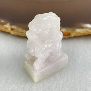 Type A Faint Lavender Jadeite Fu Dog Seal Display 25.66g 40.4 by 23.5 by 14.7mm - Huangs Jadeite and Jewelry Pte Ltd