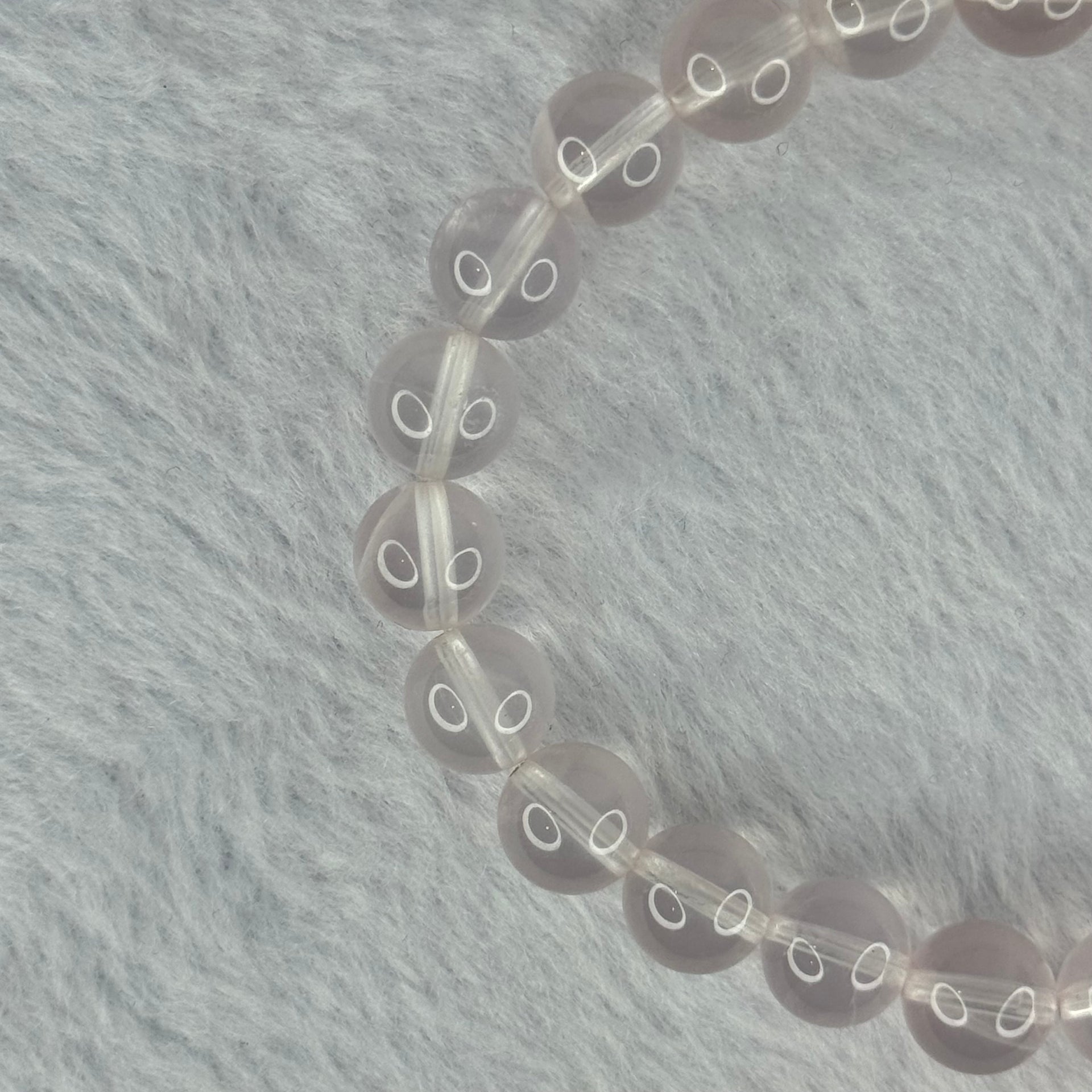 Natural Rose Quartz Beads Bracelet 天然玫瑰石英珠手链 20.43g 16cm 8.9mm 22 Beads - Huangs Jadeite and Jewelry Pte Ltd