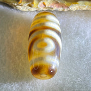 Natural Powerful Tibetan Old Oily Agate 2 Eyes Dzi Bead Heavenly Master (Tian Zhu) 二眼天诛 8.31g 28.9 by 13.7mm - Huangs Jadeite and Jewelry Pte Ltd