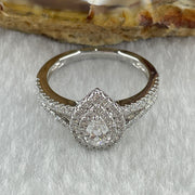 High Grade Natural Diamonds Tear Drop Shape D Color 0.3ct and Melees 0.6ct Platinum PT950 Ring Total 5.53g US7 HK15.5 EU54 Inner Diameter 17.4mm with GIA Cert - Huangs Jadeite and Jewelry Pte Ltd