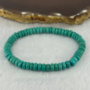 Natural Turquoise Abacus Donut Beads Bracelet 9.28g 15.5cm 6.0mm 58 Beads - Huangs Jadeite and Jewelry Pte Ltd