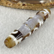 Natural Powerful Tibetan Old Oily Agate Zha Ji La Mu Female Cai Shen and 3 Eyed Dharma Vajra Dzi Bead Heavenly Master (Tian Zhu) 扎基拉姆女财神两眼天珠 13.14g 57.7 by 12.5mm - Huangs Jadeite and Jewelry Pte Ltd