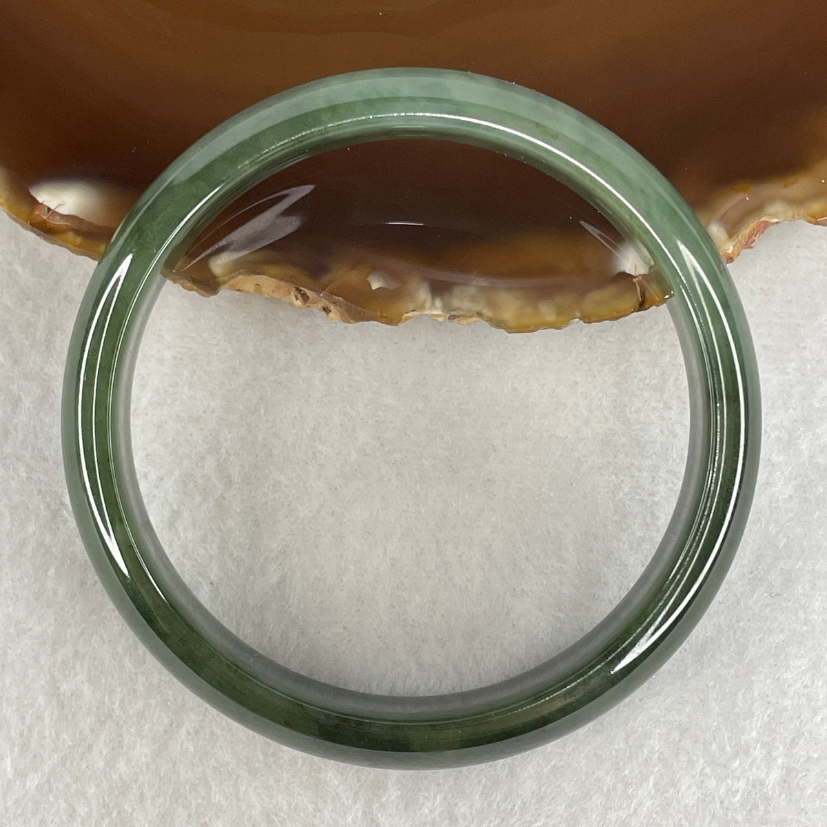 Natural Type A Jadeite Bangle | Blueish Green (41.34g | 56mm Inner Diameter | 12.4 x 6.6mm) (Slight Internal Line)