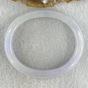 Type A Natural Light Lavender Light Green Jadeite Oval Bangle 44.42g Inner Diameter 55.8mm 12.4 by 7.3mm (Close to Perfect) - Huangs Jadeite and Jewelry Pte Ltd