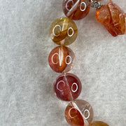 Good Grade Natural Red with Orange Ferruginous Quartz Beads with Heart Shape and Rabbit Charm Bracelet 31.41g 15.5cm 10.2mm 19 Beads - Huangs Jadeite and Jewelry Pte Ltd