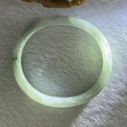 Type A Light Green Lavender Jadeite Oval Bangle 27.97g Internal Diameter 52.08mm 9.6 by 6.1mm (Very Slight External Rough) - Huangs Jadeite and Jewelry Pte Ltd