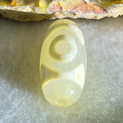 Natural Powerful Tibetan Old Oily Agate 3 Eyes Dzi Bead Heavenly Master (Tian Zhu) 三眼天诛 3.00g 20.0 by 10.2mm - Huangs Jadeite and Jewelry Pte Ltd