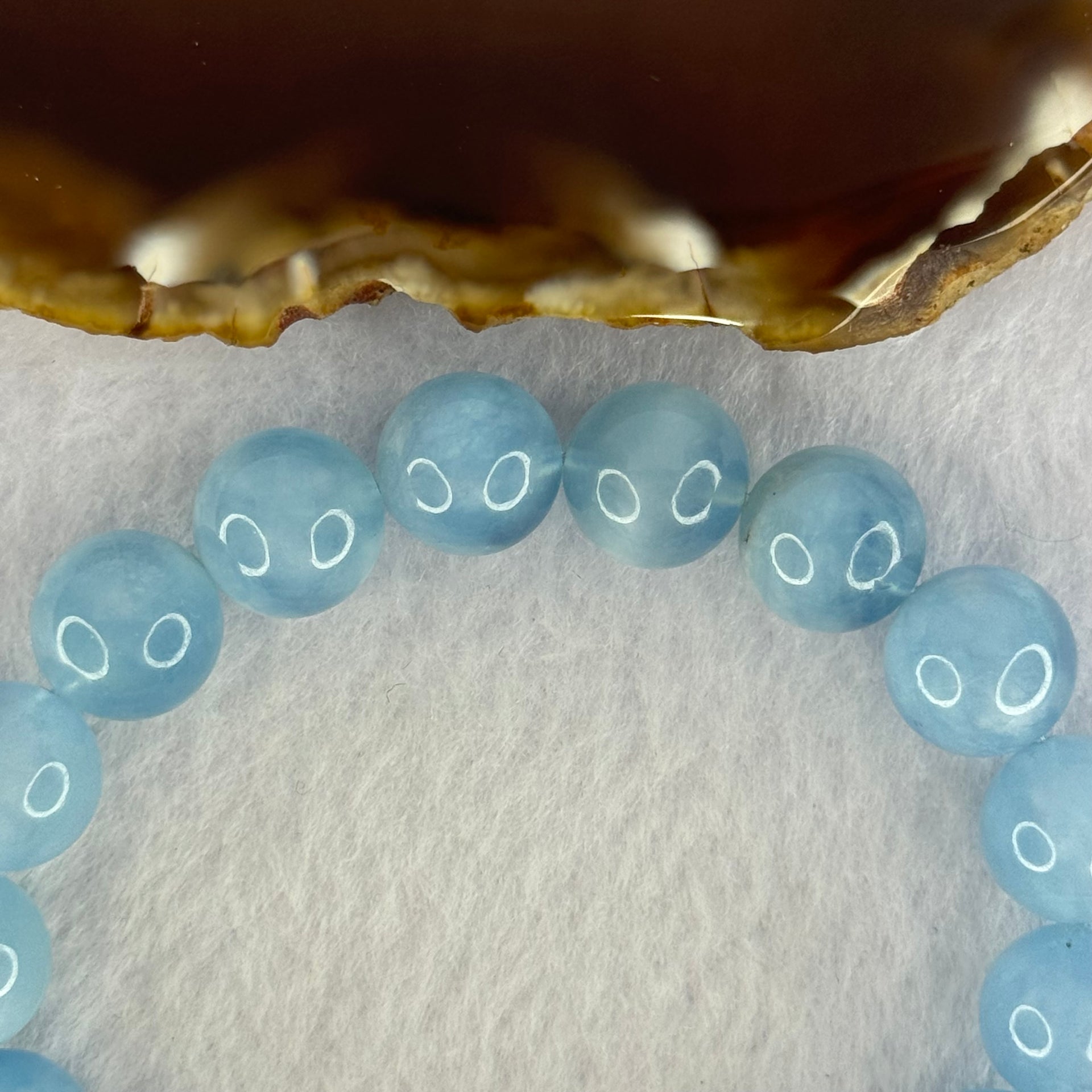 Natural Aquamarine Beads Bracelet 43.09g 18cm 12.3mm 17 Beads - Huangs Jadeite and Jewelry Pte Ltd